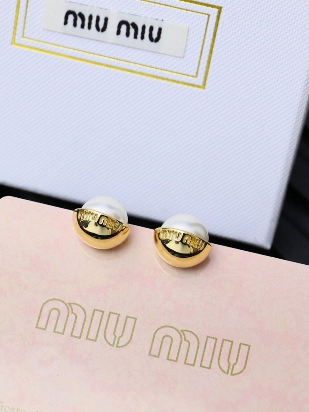 Miu Miu pearl white earrings